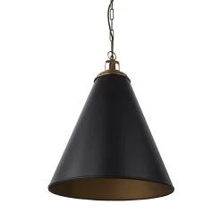 Promo ๐คฉ Mercana Fenton Black W/Antiqued Gold Accents Pendant Light - 18.0L X 18.0W X 23.0H โ