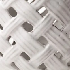 New 😍 Mercana Forillon I Short White Glazed Lattice Pattern Vase - 8"W X 8"D X 8"H ✨ -Mercana Shop Forillon I Short White Glazed Lattice Pattern Vase 3