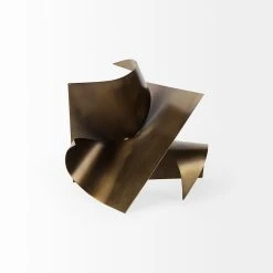 Budget ⌛ Mercana Francesca 11.8L X 11.8W X 11.8H Antique Gold Metal Sculptural Decorative Object 🌟 -Mercana Shop Francesca 11.8L x 11.8W x 11.8H Antique Gold Metal Sculptural Decorative Object 3