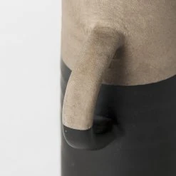 New 👍 Mercana Garand I Small Black/Natural Ceramic Jug - 6.5"W X 4.5"D X 10"H 🎁 -Mercana Shop Garand I Small Black Natural Ceramic Jug 4