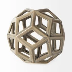 New 💯 Mercana Geom 7.1L X 7.1W X 7.1H Tan Ceramic Geometric Object 👍 -Mercana Shop Geom 7.1L x 7.1W x 7.1H Tan Ceramic Geometric Object 2
