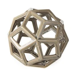 New 💯 Mercana Geom 7.1L X 7.1W X 7.1H Tan Ceramic Geometric Object 👍