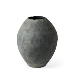 Discount ✔️ Mercana Gobi 20L X 23H Small Gray Ceramic Oval Vase Grey ⌛