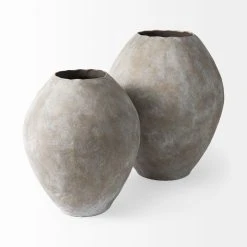Discount ✔️ Mercana Gobi 20L X 23H Small Gray Ceramic Oval Vase Grey ⌛ -Mercana Shop Gobi 20L x 23H Small Gray Ceramic Oval Vase 9