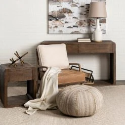 Promo ⭐ Mercana Harman II Cream Fabric And Brown Leather Seat Accent Chair 🎁 -Mercana Shop Harman II Cream Fabric and Brown Leather Seat Accent Chair