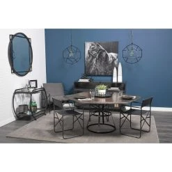 Budget 😍 Mercana Helena 20L X 20W Black Metal Mirrored Bottom Round Serving Tray - 19.9L X 19.9W X 3.9H ⌛ -Mercana Shop Helena 20L x 20W Black Metal Mirrored Bottom Round Serving Tray 4