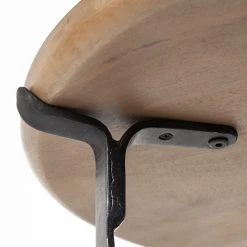 Outlet 🎁 Mercana Helios III 20L X 24H Set Of Two Round Brown Solid Wood Iron Base Nesting End/Side Tables 👍 -Mercana Shop Helios III 20L x 24H Set of Two Round Brown Solid Wood Iron Base Nesting End Side Tables 6