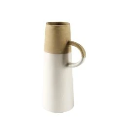 Budget 🥰 Mercana Garand II Medium Brown/White Ceramic Jug - 7.5"W X 5"D X 13.5"H ✔️