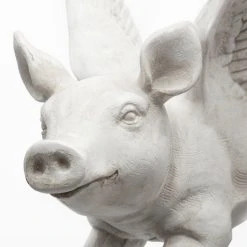 Wholesale 😉 Mercana Hogbadi White Resin Flying Pigs Decorative Wall Accents, Set Of 2 👏 -Mercana Shop Hogbadi White Resin Flying Pigs Decorative Wall Accents2C Set of 2 2