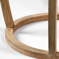 Buy 👏 Mercana Hubbard I 22L X 22W Light Brown Wood Round Top W/Glass Accent Table 🤩 -Mercana Shop Hubbard I 22L x 22W Light Brown Wood Round Top W Glass Accent Table 3