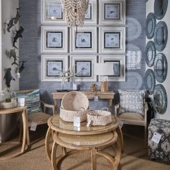 Buy 👏 Mercana Hubbard I 22L X 22W Light Brown Wood Round Top W/Glass Accent Table 🤩 -Mercana Shop Hubbard I 22L x 22W Light Brown Wood Round Top W Glass Accent Table 9