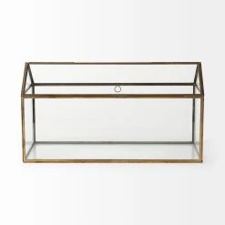 Discount 🤩 Mercana Hutt 16L X 6W X 9H Gold Glass Terrarium Box - 16.1L X 5.9W X 9.1H 😍 -Mercana Shop Hutt 16L x 6W x 9H Gold Glass Terrarium Box 3