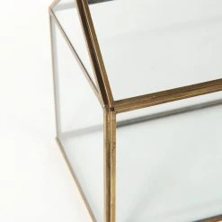 Discount 🤩 Mercana Hutt 16L X 6W X 9H Gold Glass Terrarium Box - 16.1L X 5.9W X 9.1H 😍 -Mercana Shop Hutt 16L x 6W x 9H Gold Glass Terrarium Box 7