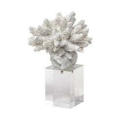 Discount ✨ Mercana Isla (Large) 5L X 5W White Replica Resin Coral On Clear White Glass ✔️ -Mercana Shop Isla 28Large29 5L x 5W White Replica Resin Coral On Clear White Glass 8