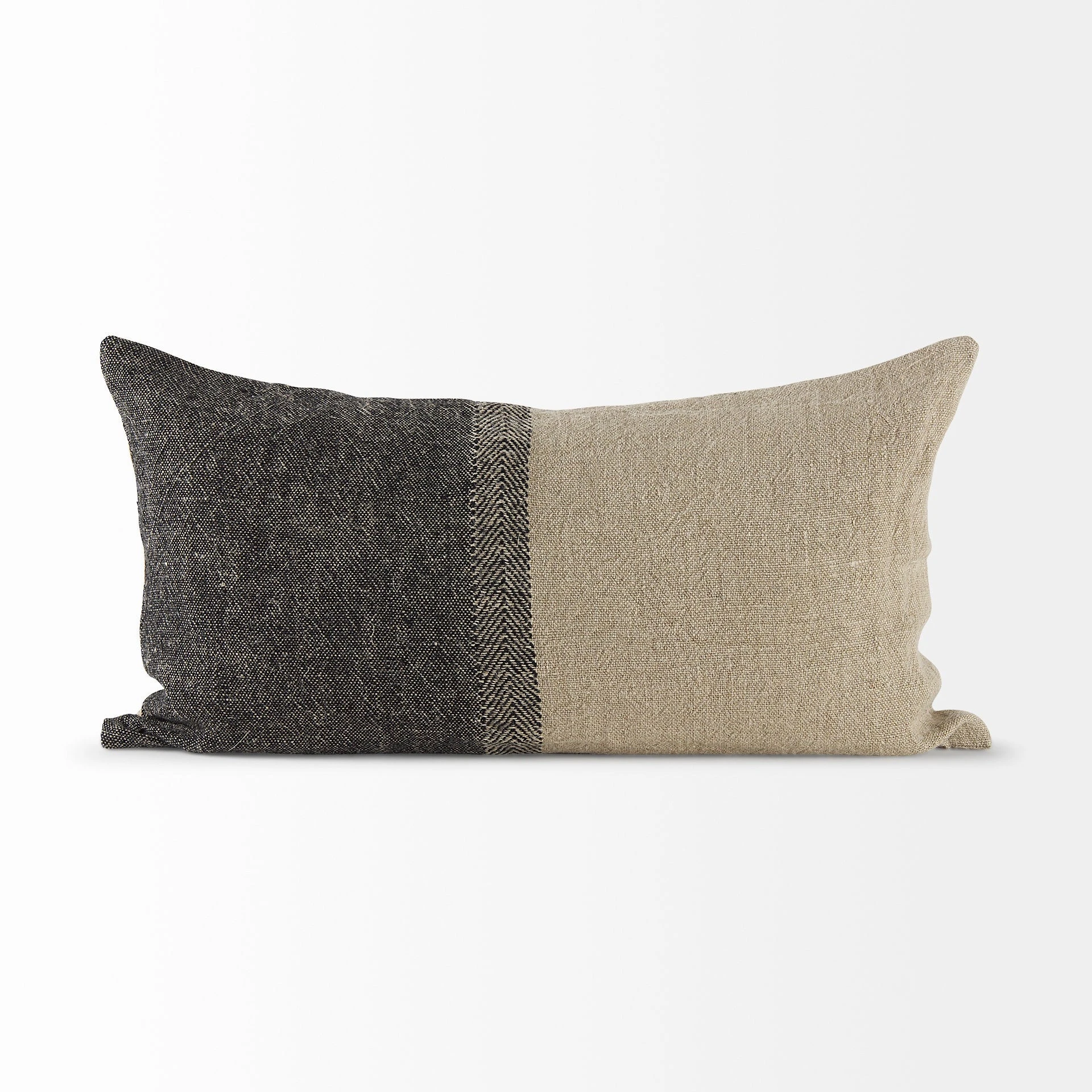 Deals ๐ Mercana Isolde 14L X 26W Beige And Dark Gray Fabric Color Blocked Decorative Pillow Cover ๐ 2 Deals ๐ Mercana Isolde 14L X 26W Beige And Dark Gray Fabric Color Blocked Decorative Pillow Cover ๐ - Image 2