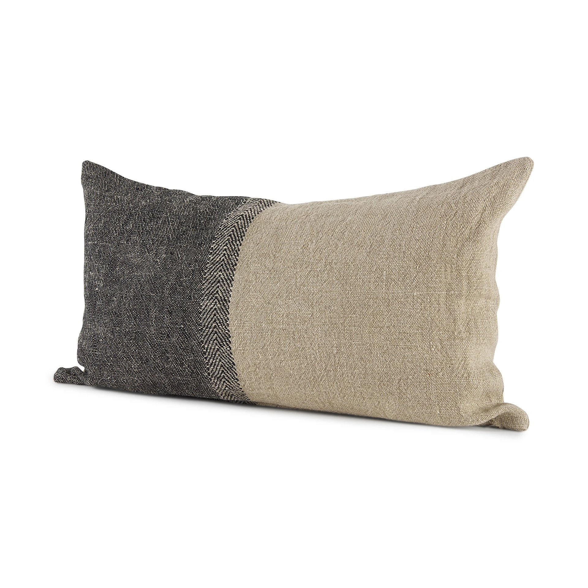 Deals ๐ Mercana Isolde 14L X 26W Beige And Dark Gray Fabric Color Blocked Decorative Pillow Cover ๐ 1 Deals ๐ Mercana Isolde 14L X 26W Beige And Dark Gray Fabric Color Blocked Decorative Pillow Cover ๐