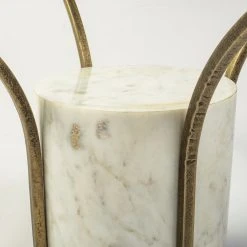 Coupon 😀 Mercana Jacinta II 21" Round Glass Top Metal And Marble Pedestal End/Side Table ✨ -Mercana Shop Jacinta II 2122 Round Glass Top Metal and Marble Pedestal End Side Table 13