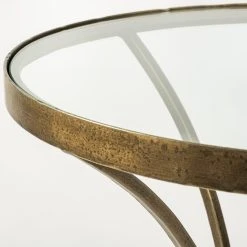 Coupon 😀 Mercana Jacinta II 21" Round Glass Top Metal And Marble Pedestal End/Side Table ✨ -Mercana Shop Jacinta II 2122 Round Glass Top Metal and Marble Pedestal End Side Table 4