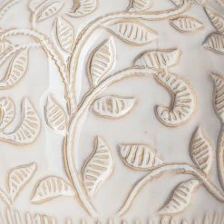 Promo 🥰 Mercana Jadiza I Small White Glaze Floral Patterned Ceramic Vase 🧨 -Mercana Shop Jadiza I Small White Glaze Floral Patterned Ceramic Vase 4