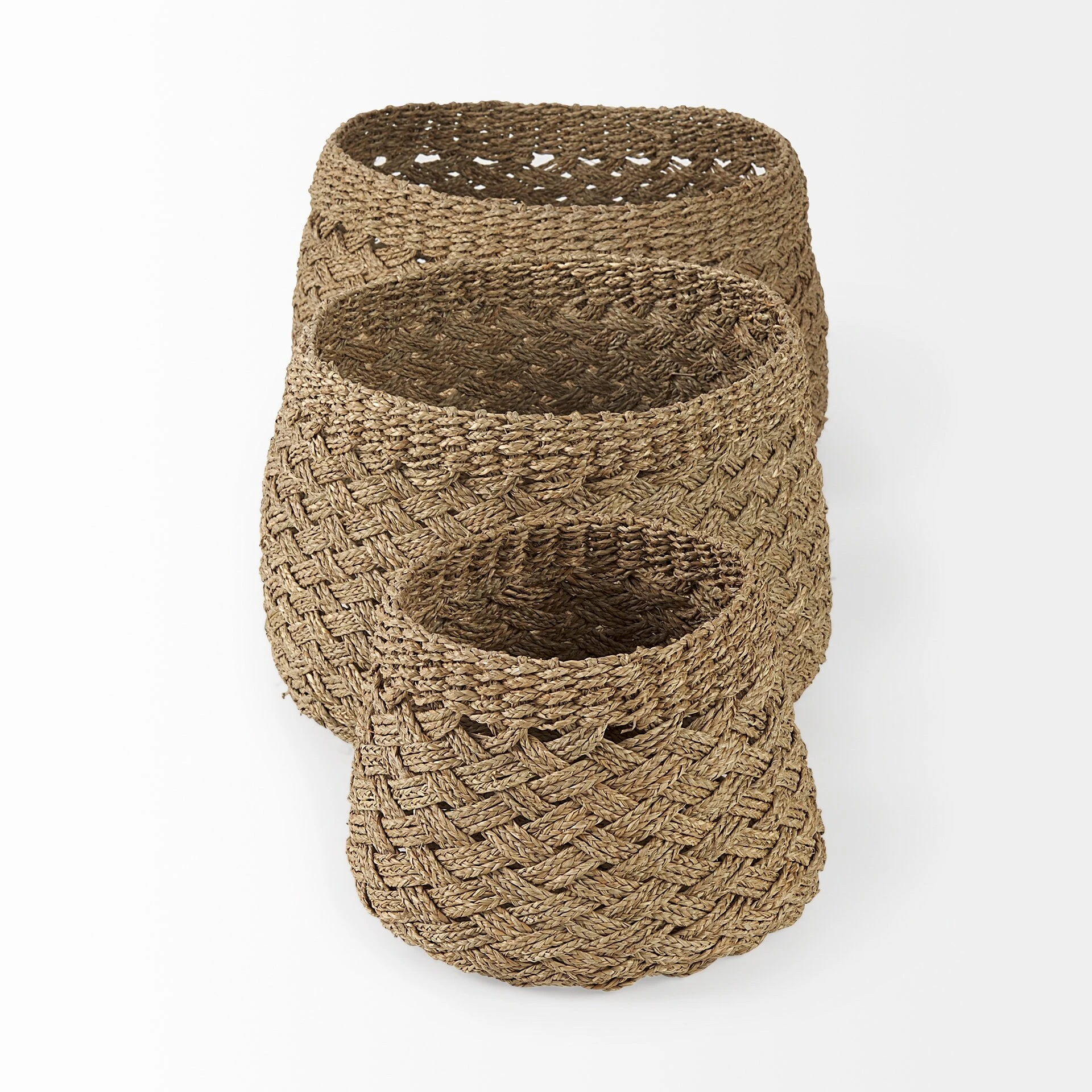 Cheapest ๐ Mercana Jarek 15.0L X 15.0W X 11.8H (Set Of 3) Medium Brown Seagrass Basket Cross Weave Round Basket ๐ฅ 3 Cheapest ๐ Mercana Jarek 15.0L X 15.0W X 11.8H (Set Of 3) Medium Brown Seagrass Basket Cross Weave Round Basket ๐ฅ - Image 3