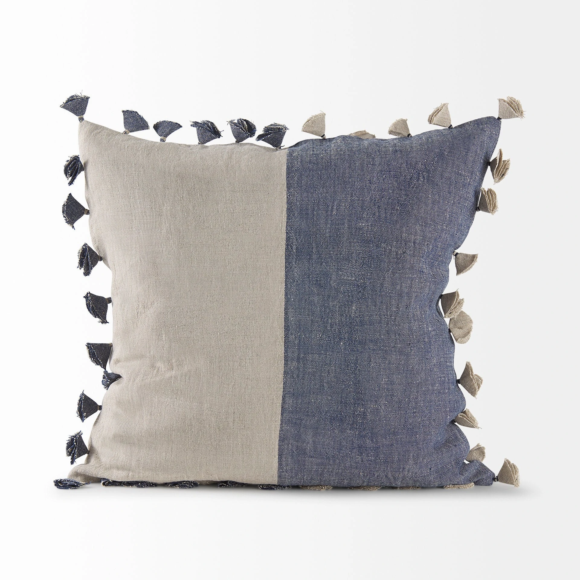 Outlet 👏 Mercana Joelle Blue And Beige Color Blocked W/Tassels Rectangle Decorative Pillow Cover ❤️ 11 Outlet 👏 Mercana Joelle Blue And Beige Color Blocked W/Tassels Rectangle Decorative Pillow Cover ❤️ - Image 11