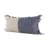 Outlet 👏 Mercana Joelle Blue And Beige Color Blocked W/Tassels Rectangle Decorative Pillow Cover ❤️