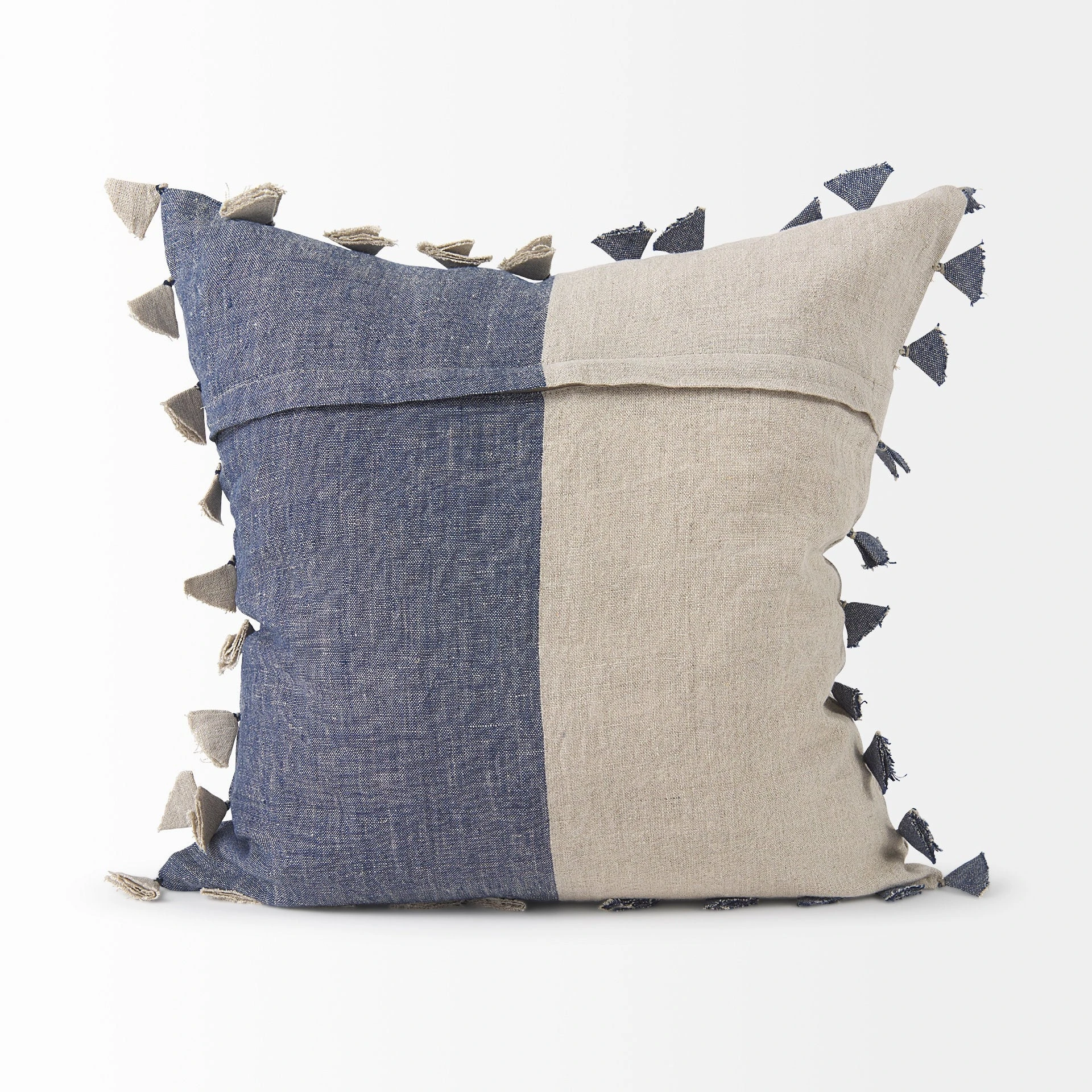 Outlet 👏 Mercana Joelle Blue And Beige Color Blocked W/Tassels Rectangle Decorative Pillow Cover ❤️ 13 Outlet 👏 Mercana Joelle Blue And Beige Color Blocked W/Tassels Rectangle Decorative Pillow Cover ❤️ - Image 13