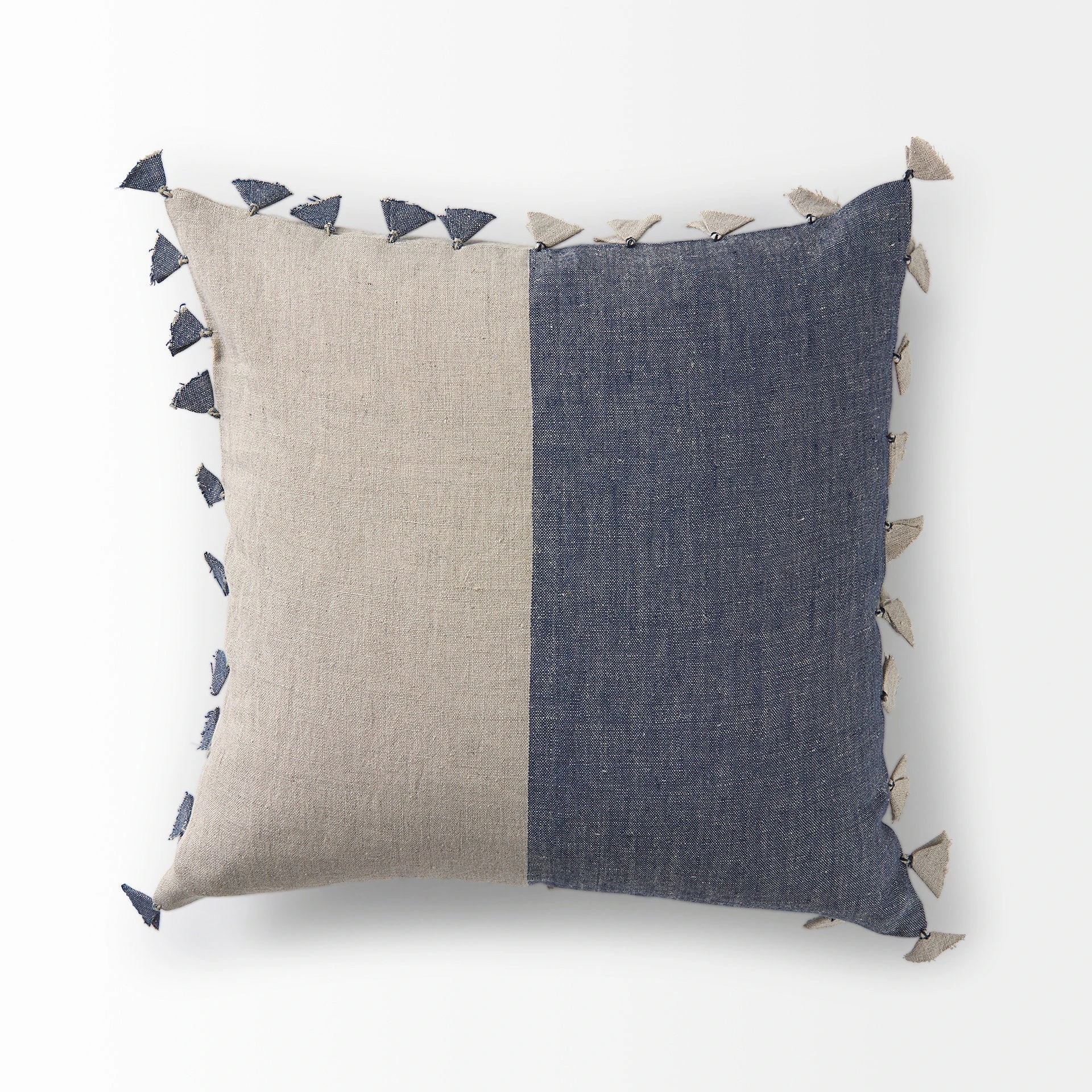 Outlet 👏 Mercana Joelle Blue And Beige Color Blocked W/Tassels Rectangle Decorative Pillow Cover ❤️ 14 Outlet 👏 Mercana Joelle Blue And Beige Color Blocked W/Tassels Rectangle Decorative Pillow Cover ❤️ - Image 14