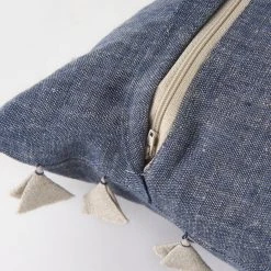 Outlet 👏 Mercana Joelle Blue And Beige Color Blocked W/Tassels Rectangle Decorative Pillow Cover ❤️ 22 Outlet 👏 Mercana Joelle Blue And Beige Color Blocked W/Tassels Rectangle Decorative Pillow Cover ❤️ -Mercana Shop Joelle 14.0L x 26.0W x 0.2H Blue and Beige Color Blocked W Tassels Rectangle Decorative Pillow Cover 7