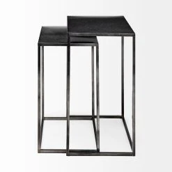 Budget 💯 Mercana Kasey (Set Of 2) 17.7L X 12.6W X 24.4H Galvanized Metal Nesting Accent Tables - 17.7L X 12.6W X 24.4H 👍 -Mercana Shop Kasey 28Set of 229 17.7L x 12.6W x 24.4H Galvanized Metal Nesting Accent Tables 2