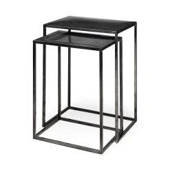 Budget 💯 Mercana Kasey (Set Of 2) 17.7L X 12.6W X 24.4H Galvanized Metal Nesting Accent Tables - 17.7L X 12.6W X 24.4H 👍