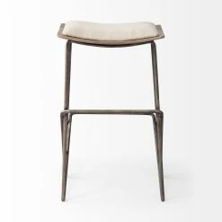 Coupon 🔔 Mercana Katniss 26" Total Height Cream Fabric Seat Gold Metal Frame Counter Stool 😀 -Mercana Shop Katniss 2622 Total Height Cream Fabric Seat Gold Metal Frame Counter Stool 3