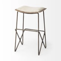 Coupon 🔔 Mercana Katniss 26" Total Height Cream Fabric Seat Gold Metal Frame Counter Stool 😀 -Mercana Shop Katniss 2622 Total Height Cream Fabric Seat Gold Metal Frame Counter Stool 4