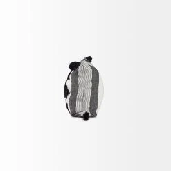 Discount ⌛ Mercana Kimia 14L X 26W White, Gray, And Black Fabric Herringbone And Fringed Decorative Pillow Cover ✨ -Mercana Shop Kimia 14L x 26W White2C Gray2C and Black Fabric Herringbone and Fringed Decorative Pillow Cover 2