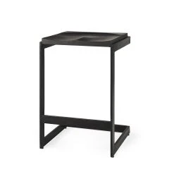 Cheap 😀 Mercana Kiran Black Solid Wood Seat W/ Black Iron Base Counter Stool ✔️