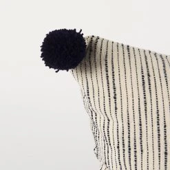 Best Pirce ⭐ Mercana Krystal Cream/Blue Pom Pom Decorative Pillow Cover 🎉 -Mercana Shop Krystal 13 x 21 Cream Blue Pom Pom Decorative Pillow Cover 8