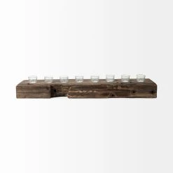 New ✨ Mercana Lakara Reclaimed Wood, 8 Tealight Table Candle Holder - 36"W X 8"D X 3"H 🤩 -Mercana Shop Lakara Reclaimed Wood2C 8 Tealight Table Candle Holder 2