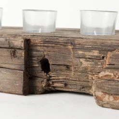 New ✨ Mercana Lakara Reclaimed Wood, 8 Tealight Table Candle Holder - 36"W X 8"D X 3"H 🤩 -Mercana Shop Lakara Reclaimed Wood2C 8 Tealight Table Candle Holder 3