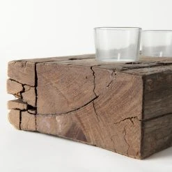 New ✨ Mercana Lakara Reclaimed Wood, 8 Tealight Table Candle Holder - 36"W X 8"D X 3"H 🤩 -Mercana Shop Lakara Reclaimed Wood2C 8 Tealight Table Candle Holder 4