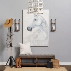 New 💯 Mercana Lamda 22 X 75 Black Metal And Light Brown Wood 🧥 Coat Rack - 22.0L X 22.0W X 74.5H 🔔 -Mercana Shop Lamda 22 x 75 Black Metal and Light Brown Wood Coat Rack 2