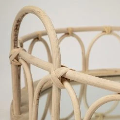 Cheapest 🌟 Mercana Leona (Set Of 2) Natural Wicker Woven Mirrored Base Nesting Trays - 19.3L X 18.9W X 5.7H 😉 -Mercana Shop Leona 28Set of 229 Natural Wicker Woven Mirrored Base Nesting Trays 3