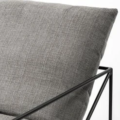 Promo 😍 Mercana Leonidas Grey Fabric Wrap W/Black Metal Frame Accent Chair - 28.5" W X 29.5" D X 34.0" H ⌛ -Mercana Shop Leonidas Grey Fabric Wrap Black Metal Frame Accent Chair 5