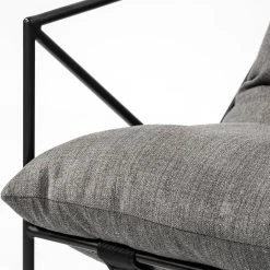 Promo 😍 Mercana Leonidas Grey Fabric Wrap W/Black Metal Frame Accent Chair - 28.5" W X 29.5" D X 34.0" H ⌛ -Mercana Shop Leonidas Grey Fabric Wrap Black Metal Frame Accent Chair 7