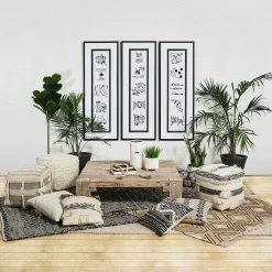 Top 10 ❤️ Mercana Leroy Square Cream Wool Pouf W/ Popcorn Detail ⭐ -Mercana Shop Leroy Square Cream Wool Pouf w Popcorn Detail 2