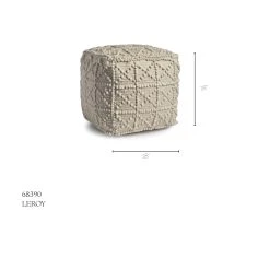 Top 10 ❤️ Mercana Leroy Square Cream Wool Pouf W/ Popcorn Detail ⭐ -Mercana Shop Leroy Square Cream Wool Pouf w Popcorn Detail 4