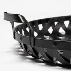 Outlet 👏 Mercana Lito (Set Of 2) Black Woven Metal Round Serving Trays - 26.8L X 23.8W X 5.5H 🔔 11 Outlet 👏 Mercana Lito (Set Of 2) Black Woven Metal Round Serving Trays - 26.8L X 23.8W X 5.5H 🔔 -Mercana Shop Lito 28Set of 229 Black Woven Metal Round Serving Trays 3