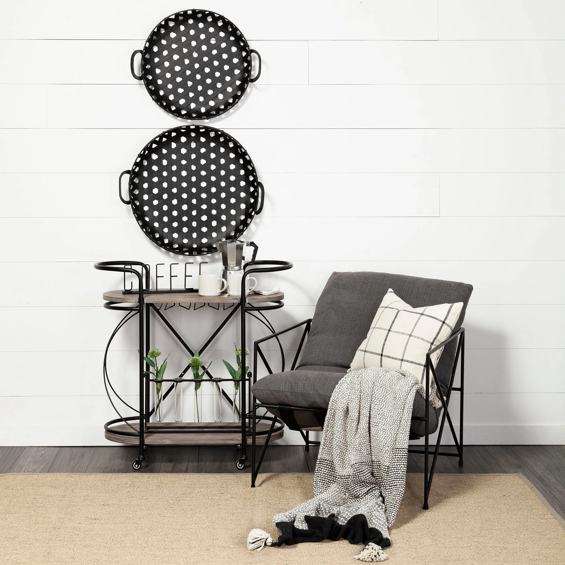 Outlet 👏 Mercana Lito (Set Of 2) Black Woven Metal Round Serving Trays - 26.8L X 23.8W X 5.5H 🔔 8 Outlet 👏 Mercana Lito (Set Of 2) Black Woven Metal Round Serving Trays - 26.8L X 23.8W X 5.5H 🔔 - Image 8