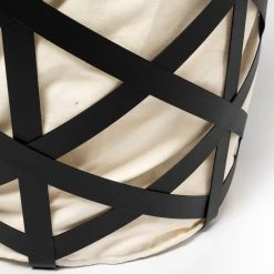 Cheapest ✨ Mercana Liya 18L X 15W Black Metal Basket With Cream Fabric Liner 🌟 -Mercana Shop Liya 18L x 15W Black Metal Basket with Cream Fabric Liner 5