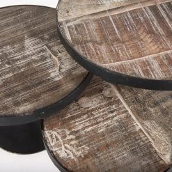 Outlet 🤩 Mercana Lorenz Light Brown Wood W/Black Metal Base Round Decorative Display Stands (Set Of 3) ✨ -Mercana Shop Lorenz Light Brown Wood w Black Metal Base Round Decorative Display Stands 28Set of 329 3