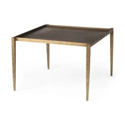 Best reviews of ❤️ Mercana Lydia 23.3 X 23.3 X 16.0 Dark Brown Iron Top W/ Antique Gold Iron Base Coffee Table - 23.3L X 23.3W X 16.0H 🥰